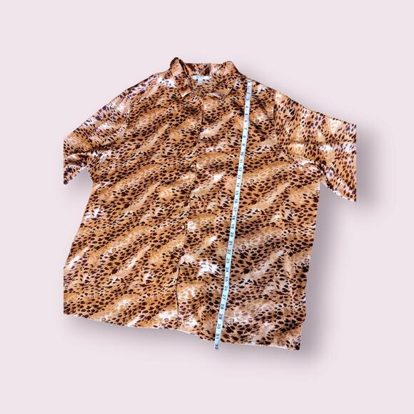 Cacique Women's Size 4X (26/28) LeopardPrint Satin Pajama Set - Picture 7 of 9